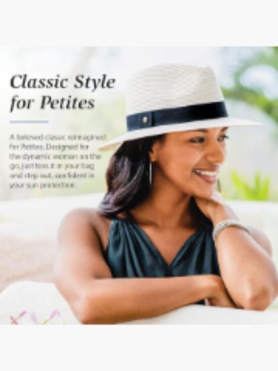 UPF 50+ Sun Protection Packable Fedora Hat Petite Small Size Adjustable main image 5